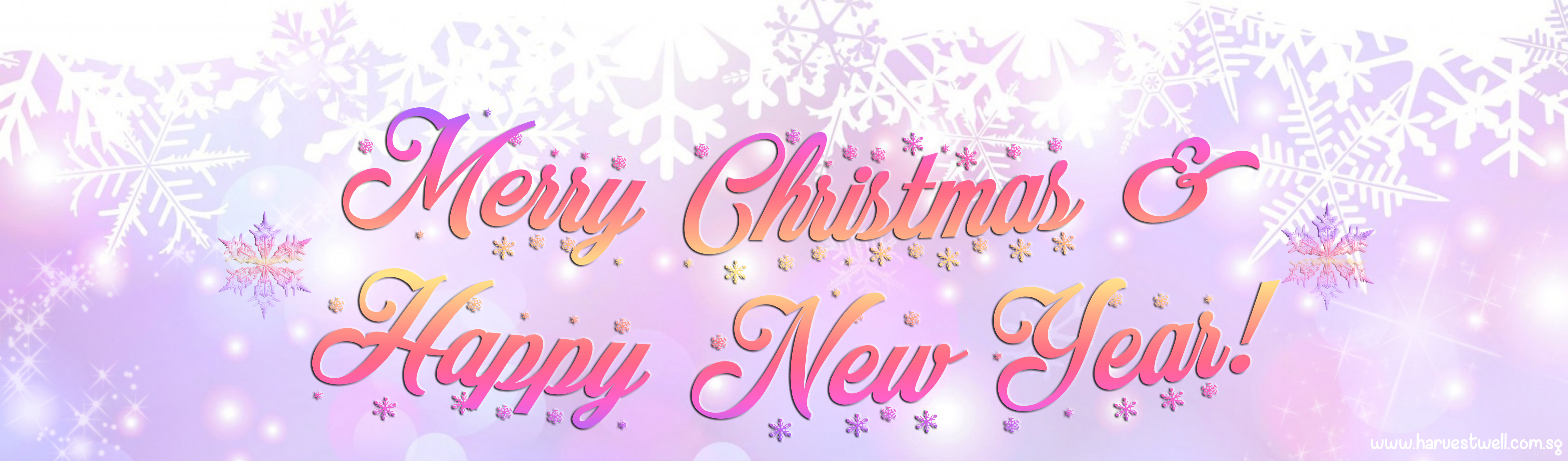 Sparkles Pastel Snowflakes Customized Banner